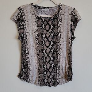 Joie animal print cap sleeved top. Size M